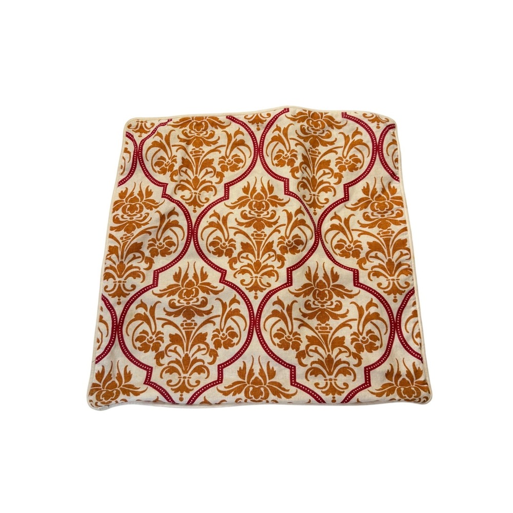 Pottery Barn Linen Cotton Ogee Damask Throw Pillow Cover